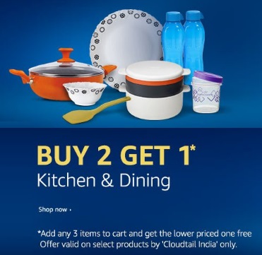 India Desire : Amazon BOGO Offer : Buy 2 Get 1 Free Kitchen Products From Rs 143